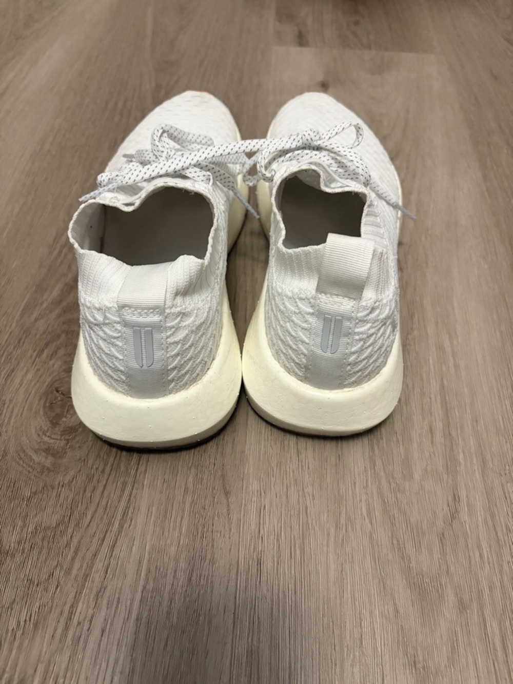 NOBULL White Knit Casual Sneakers with Tan Toe Accent - Picture 3 of 4